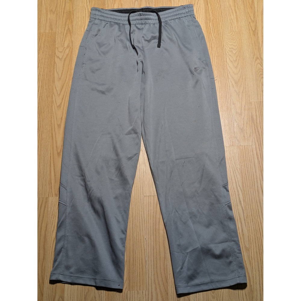 Starter Mens Dri-Star Athletic Mesh Lounge Track Pants Gray Medium